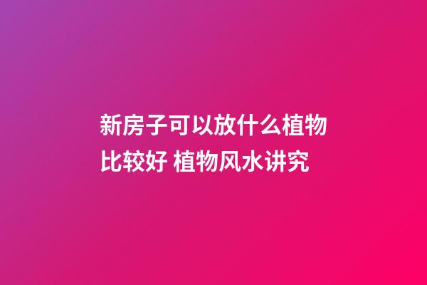 新房子可以放什么植物比较好 植物风水讲究